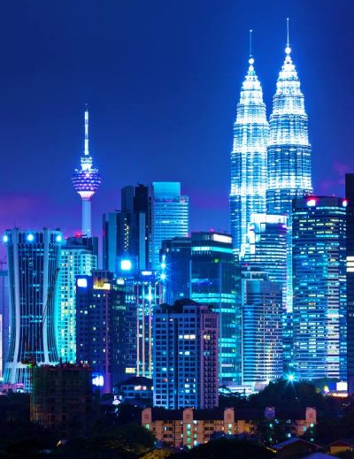 torres petronas de noche