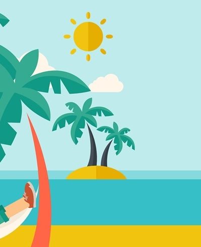 ilustración hombre disfrutando en la playa