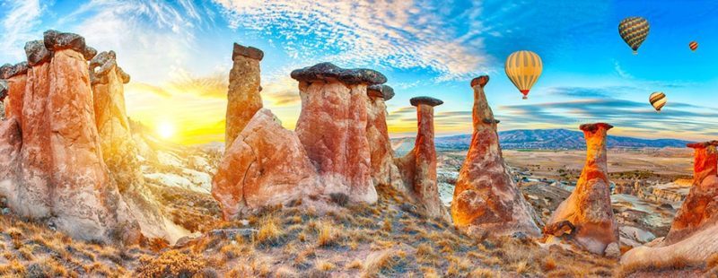 globos volando en Capadocia