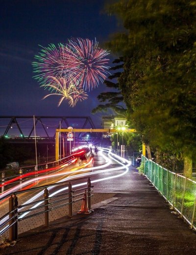 flares, fireworks, festival, light, celebrate, japan