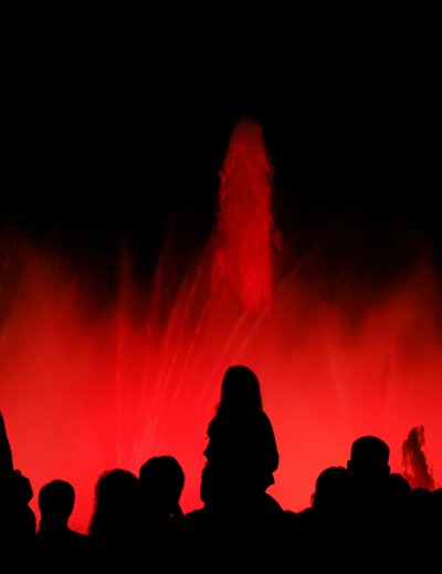 Magic Fountain of Montjuïc light show at night in Barcelona