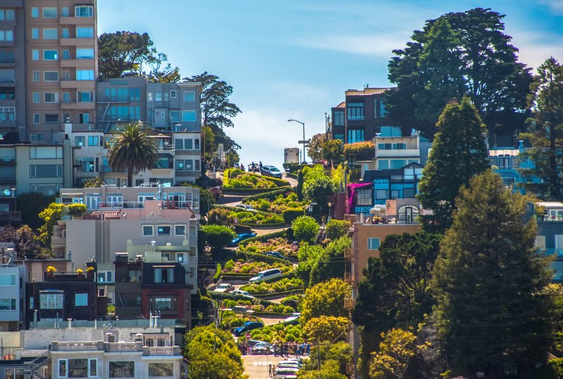 Famous Lombard Street in San Francisco, California