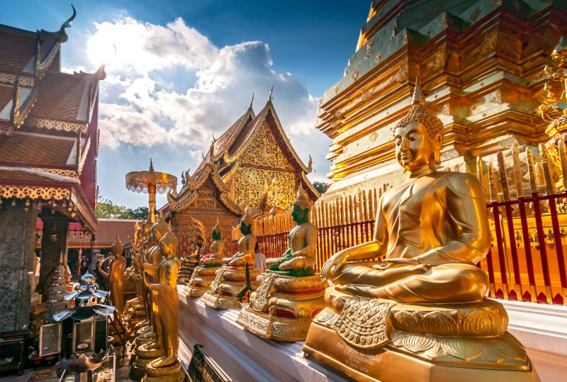 Golden Buddhas in Chiang Mai