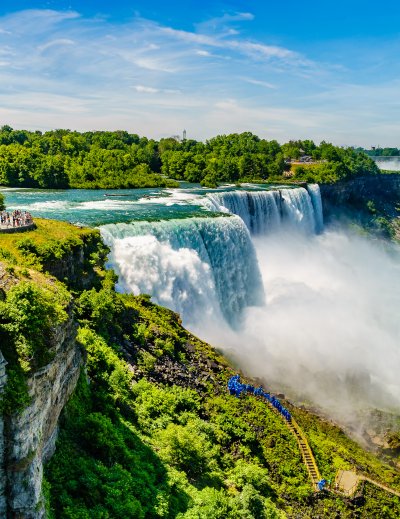 Water rushing over Niagara Falls, New York USA