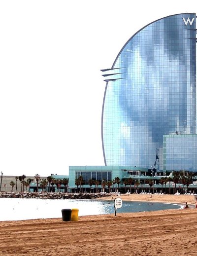 Barceloneta Beach promenade in Barcelona